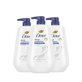 Dove Body Wash with Pump Deep Moisture For Dry Skin Moisturizing Skin Cleanser with 24hr Renewing MicroMoisture Nourishes The Driest Skin, 30.6 Fl Oz (Pack of 3)