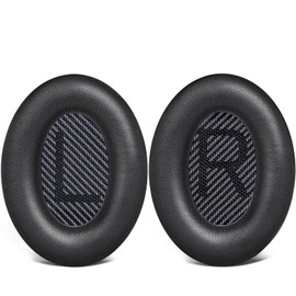 Professional Bose Quiet Comfort 35 (QC35 II) Headphone Replacement Ear Pads, Soft Protein Leather Replacement Ear Pads for Bose QC35 QC25 QC15 QC2/ Ae2 Ae2i Ae2w/ Sound Link/Sound True (Black)