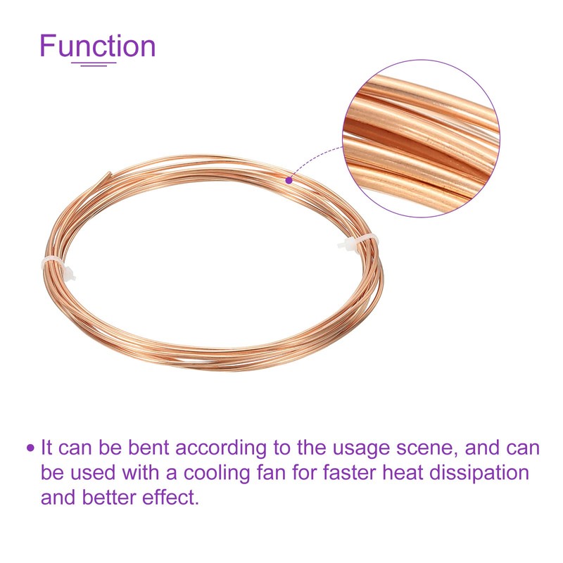 DMiotech 0.8mm x 1.8mm Long 2.0 M Refrigerator Copper Pipe