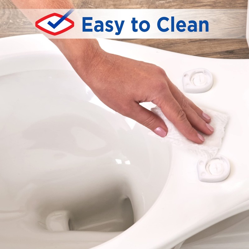 Clorox Round Beveled Plastic Toilet Seat with Easy-Off Hinges –