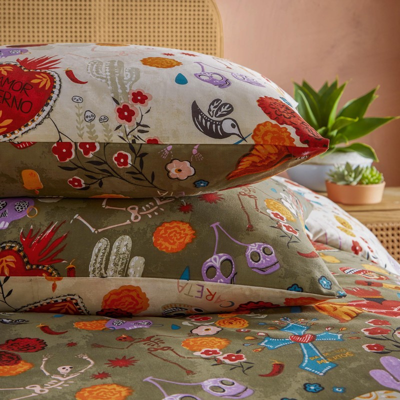 furn. La Vida Festive Reversible Duvet Cover Set - Single