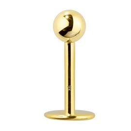 OUFER 9ct Real Solid Gold Helix Stud Earring 8mm Lip Bar Piercings Labret Studs 16G Monroe Rings Cartilage Tragus Conch Jewellery Women Gifts