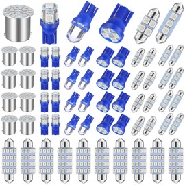Frienda 70 Pieces LED Car Bulb Kit Interior Light, License Plate Light, Blue