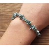 NATURAL SERAPHINITE STONE GEMSTONE STRETCHY CHIP BRACELET