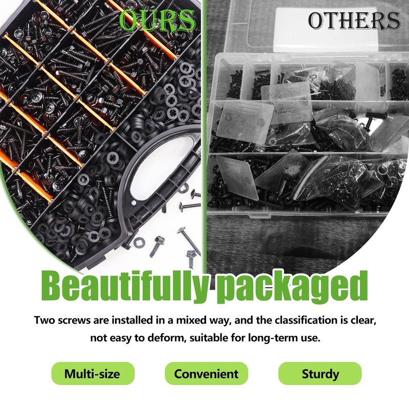 mxuteuk 1170PCS #8#10 Self Tapping Screws for Metal,410 Stainless Steel