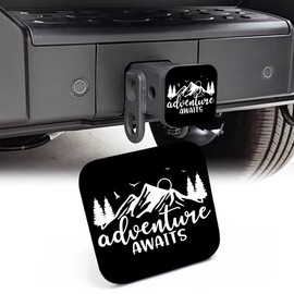NITAHHHY Trailer Hitch Cover,Adventure Awaits Nature Mountain 2 Inch Hitch Plug Covers Hitch Cover Tube Rubber Towing, Square Receiver Plug Cap for Cars Suvs Trucks