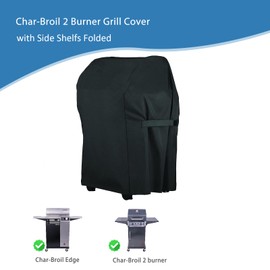 Performance Grill Cover for Char-Broil Performance 2 Burner Gas Grill (Side Shelfs Folded), Outdoor Heavy Duty Waterproof Barbecue Gas Cover for Charbroil and Smokers