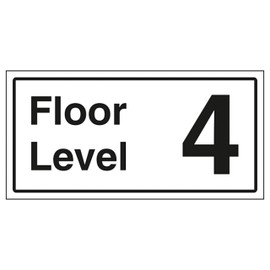 V Safety Floor Level 4 300 x 150 mm - 1mm Rigid Plastic Safety Sign