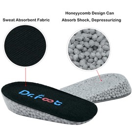 Dr. Foot's Height Increase Insoles, Heel Cushion Inserts, Heel Lift Inserts for Leg Length Discrepancies (Large (1" Height) | Black)