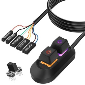MEIRIYFA Interruptor de alimentación de computadora de escritorio, cable de suministro de energía, cable de extensión de botón de encendido/apagado de PC externa con interruptor de encendido/apagado