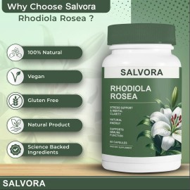 Rhodiola Rosea Supplement – 500mg Plant-Based Capsules for Mental Clarity, Energy Support & Daily Wellness