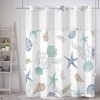 Yanutan No Hook Shower Curtain,Ocean Theme Double-Layered Shower Curtain with