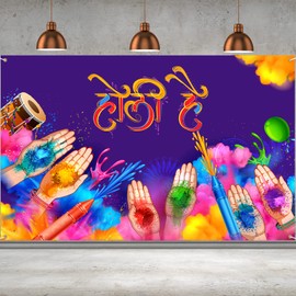 Happy Holi Photo Booth Backdrop Hindu Photography Home Wall Background Decoration Colorful Holi Decorations Backdrop Indian Paint Splatter Decorations Graffiti Style Photo Studio Props for Holi Party