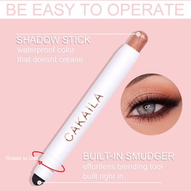 Eyeshadow Stick, Matte And Shimmer Cream Eyeshadow Pencil Crayon, Powder Metallic Shimmer Eyeshadow Stick, Matte Eyeshadow Waterproof Eye Shadow Stick High Pigments Eye Highlighter Stick (#05)