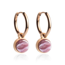 Roségold Gold Ohrringe Creolen mit Anhänger zum Wechseln • Edelstahl Ohrhänger mit Charm in altrosa • nickelfrei & wasserfest • MIX AND MATCH • Ø 16 mm