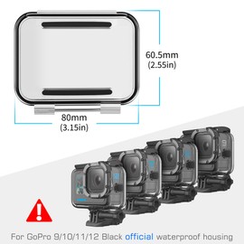 GEPULY Housing Case Cover Protective for GoPro Hero 12 11 10 9 Waterproof Backdoor Cover + Skeleton Backdoor Cover Standard Size