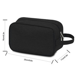Men and Women Travel Wash Bag, Waterproof Nylon Large Capacity Ladies Wash Bag, Mens Wash Bag Large Size Waterproof and Durable Shaving Kit, Used for Home, Business, Travel (Black)