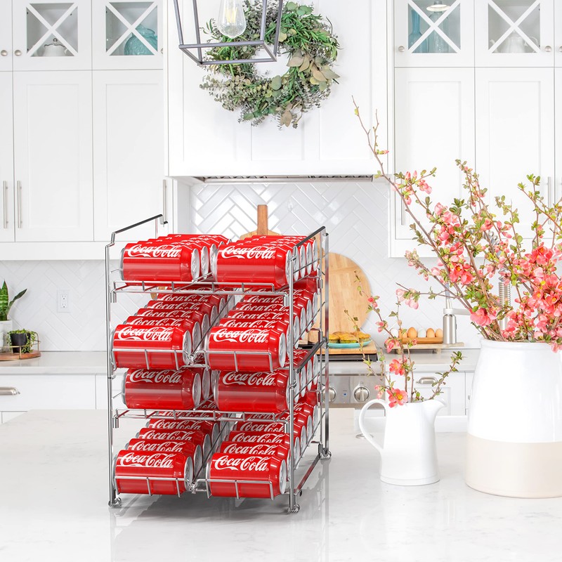 Simple Houseware Dual Row Front Loading Can Dispenser, Chrome