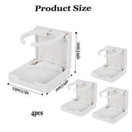 Folding and Adjustable Drink Holder,Adjustable Folding Drink Holder with Screws,Universal Car Cup Drink Holders Automotive Cup,Wall Mount Car Cup Holder for Truck RVs Yacht Caravan (White)