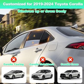 KOCZIL Car Window Shades for 2019-2024 Corolla Sedan (Not Fit Touring/Hatchback/Cross) - Rear Side Sun Shade for Baby, Breathable Mesh Car Privacy Covers, UV Protection & Heat Insulation (2PCS)
