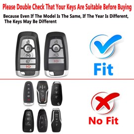 ShuDay Key Fob Cover Case Compatible with Ford F150 F250 F350 F450 F550 Explorer Mustang Fusion Escape Edge Lincoln Accessories (White)