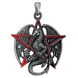 YTC Summit Gothic Red Pentagram Star Dragon Pendant Necklace Jewelry Accessory