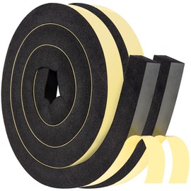 Fivebop 2 Rolls NBR+PVC Air Conditioner Foam Weather Stripping- 1 x 1 Inch 6.5FT Adhesive High Resilience Insulation Foam Seal Tape for AC Door Window
