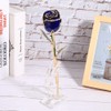 Golded Rose Flower Gift 24K Bright Deep Blue Base for