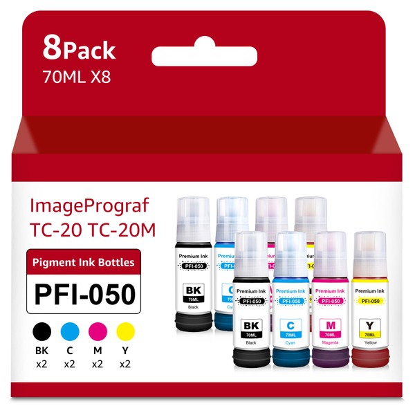 Compatible PFI-050 Ink Refill Bottles Replacement for Canon PFI050 PFI