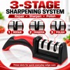 Red Carbon Steel Quick Knife Sharpener with Non-Slip Base for