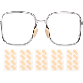 HARFINGTON 5 Pairs Eyeglass Nose Pads Soft Foam Anti Slip Glass Nose Pads Adjustable Non-Slip 1.5mm Self-Adhesive Water Drop Glasses Nose Pads for Plastic Frames Glasses, Skin Color