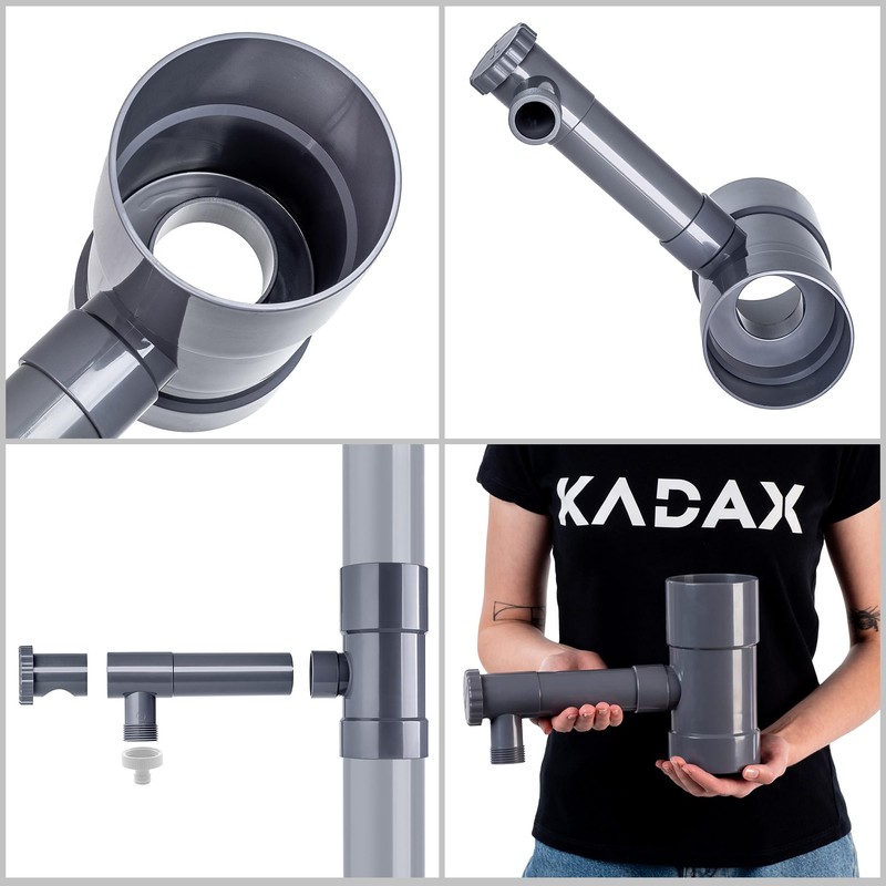 KADAX Rain Collector 80 mm, Rainwater Collector for Downpipe, Rain
