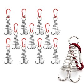 YERGOFE Deck Anchors Pegs - 12 Pcs No-Drill Gap-Fit Design for Decks & Patios | Heavy-Duty Clamp Between Wood Boards, Secures Tents, Canopies, Furniture