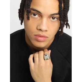 GOLDCHIC JEWELRY Oversized Statement Rings For Men, 23mm Stainelss Steel Chunky Dome Ring, Size 10