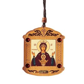 Needzo - Virgin Mary and Christ Russian Icon Chalice Bowl Inexhaustible Cup, Orthodox Christian Catholic Icon, Religious Gift 3 Inch
