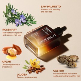 D'Cherlane D'Cherlane Goodness Hair Oil C Hair Growth & Deep Scalp Treatment with Rosemary, Argan, Castor, & Coconut Oils For All Hair Types - Verde Harmony Edition,1.7 fl oz