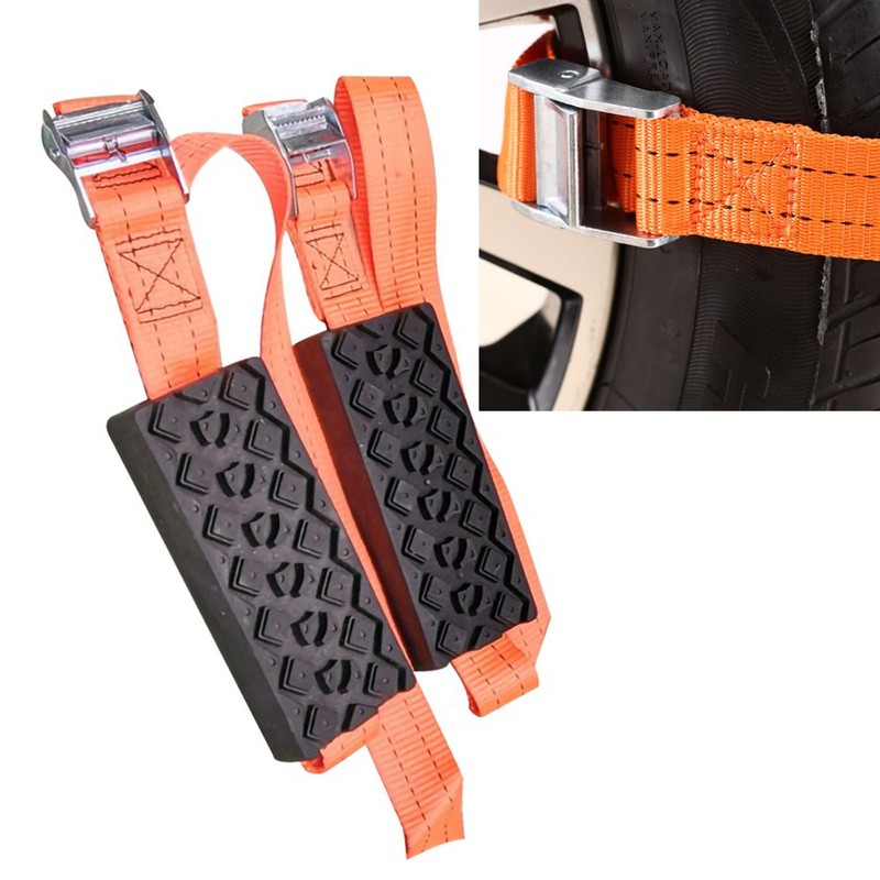 2Pcs Car Escape Board Chain Design Portable Anti Slip Rugged