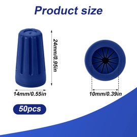 SAVITA 50pcs Waterproof Wire Caps, 0.55 x 0.94 Inch Outdoor Electrical Wire Connectors Landscape Wire Connector Electrical Nuts Caps for Sprinkler Led Landscape Light Irrigation Valves (Blue)