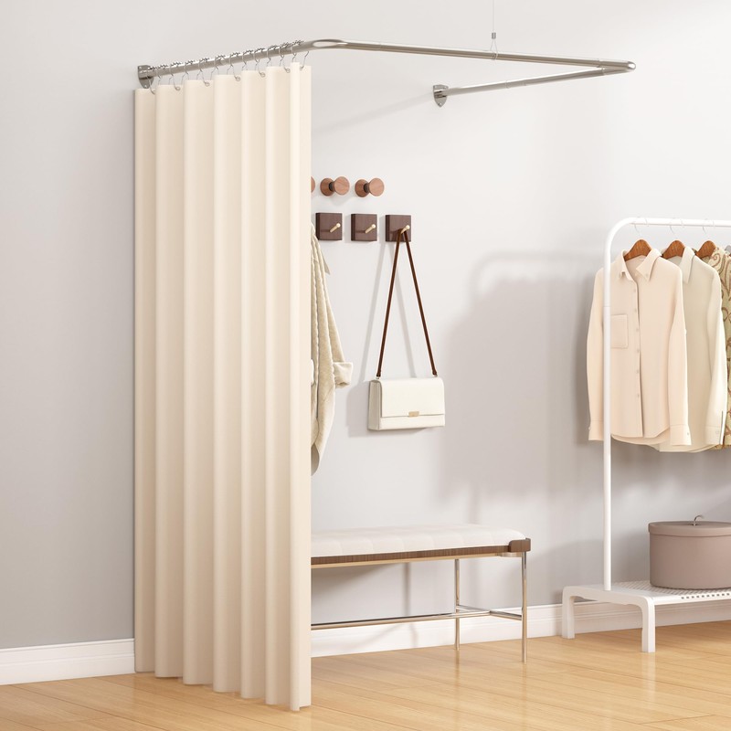 U Shaped Shower Curtain Rod, Adjustable Corner Shower Curtain Rod