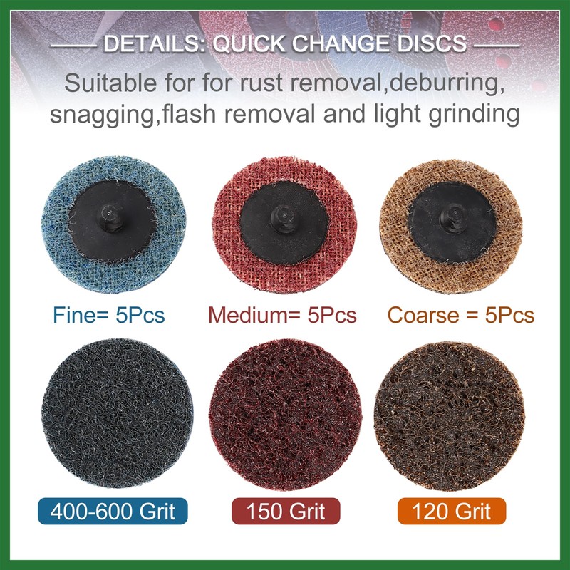 Motoforti 42 Pcs Sanding Discs Nylon Roll Lock Surface Coarse