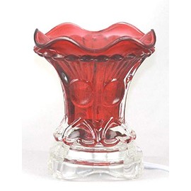 Red Electric Glass Fragrance Scented Oil Warmer (Burner/Warmer/Lamp) with Dimmer Switch