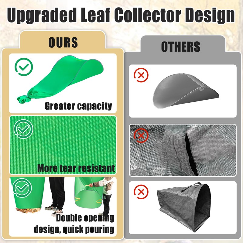 UQM Leaf Collector,Extra Large Portable Pop Up Leaf Bags, Foldable