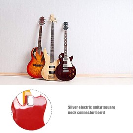 EMSea Neck Plate with Mounting Screws Compatible with Fender Compatible with Strat Compatible with Tele Electric Guitar, Silver