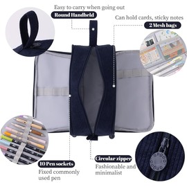 Pencil Case Pencil Case Teenager Girls Pencil Case Large Capacity Pencil Case for School & Office Adult Girls Gift, 20 x 11 cm, navy, pencil case