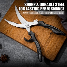 PURPLEBIRD Kitchen Scissors All Purpose - Stainless Poultry Shears Dishwasher Safe, Heavy Duty Kitchen Shears for Food, Cooking Scissor for Chicken, Fish, Turkey, Vegetable