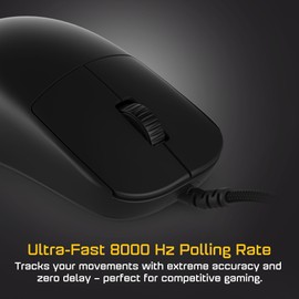 ENDGAME GEAR OP1 8k v2 Black – Esports Gaming Mouse with Cable, 30K DPI Optical Sensor, 8000Hz Polling, Hot-Swappable Switches & Claw-Grip Design