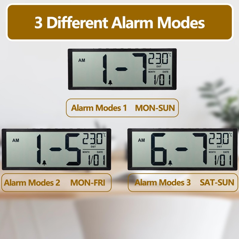 Maxstar Large Digital Wall Clock, 16" Digital Clock Battery Operated
