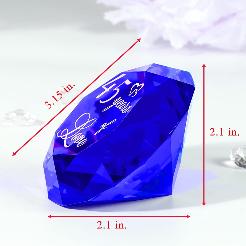 YWHL 45th Wedding Anniversary Sapphire Gift for Couple, 45 Years