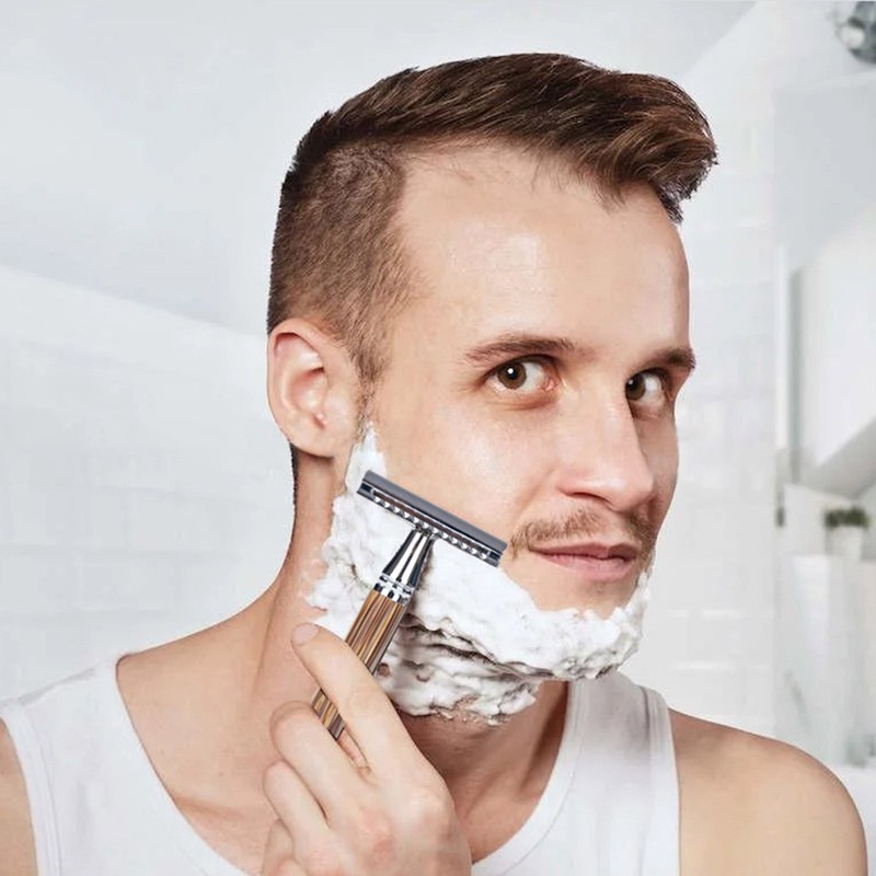 1 Set Double Edge Safety Razor with Handle Shaving Razor