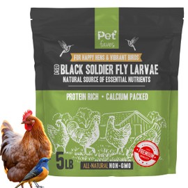 Premium Dried Black Soldier Fly Larvae for Chickens, High Protein Chicken Feed - All-Natural, Non-GMO Treat for Feather Growth and Immune Support - Ideal for Chickens, Ducks, and Quails - 5lb